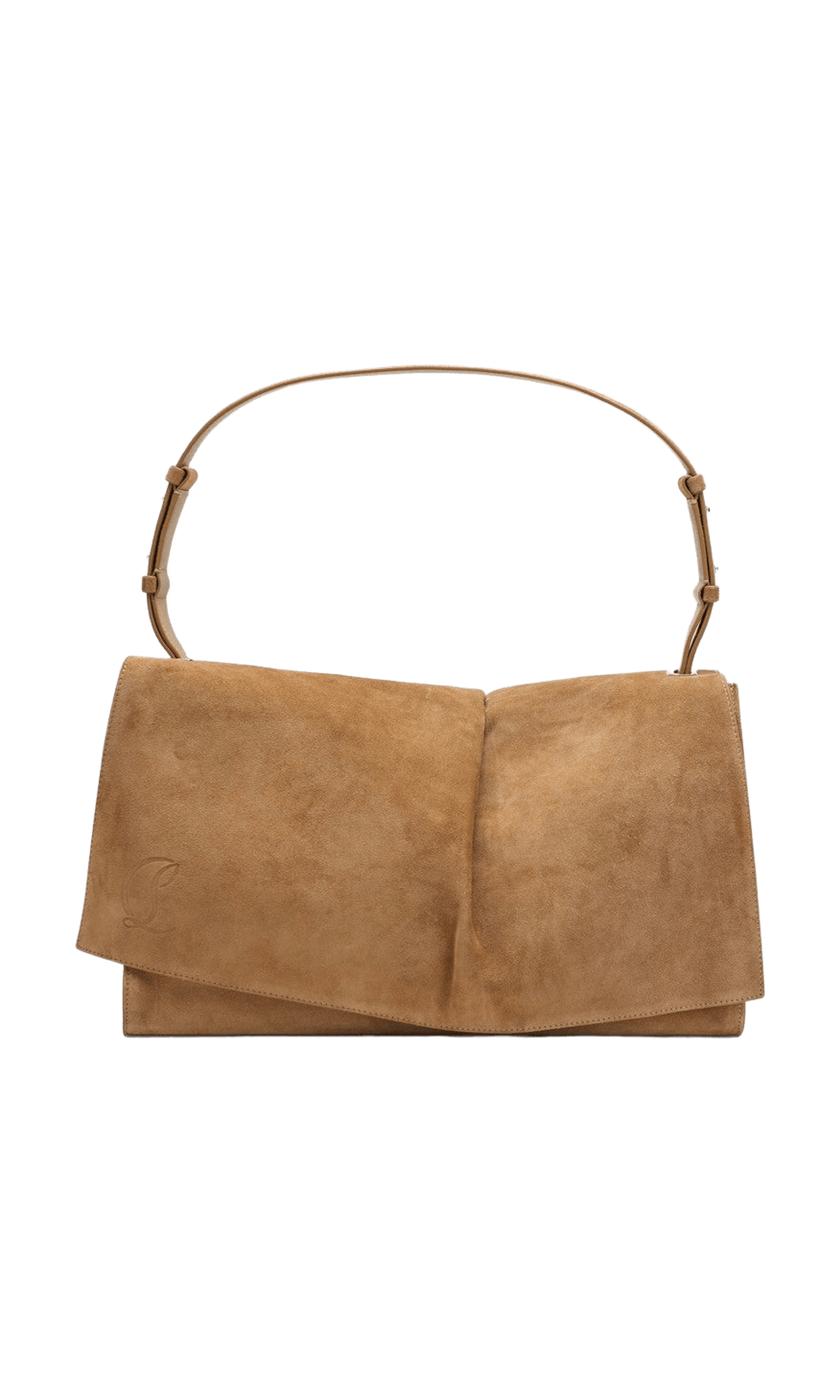 Christian Louboutin Beige Suede Baggy Small Shoulder Bag Glam Steals