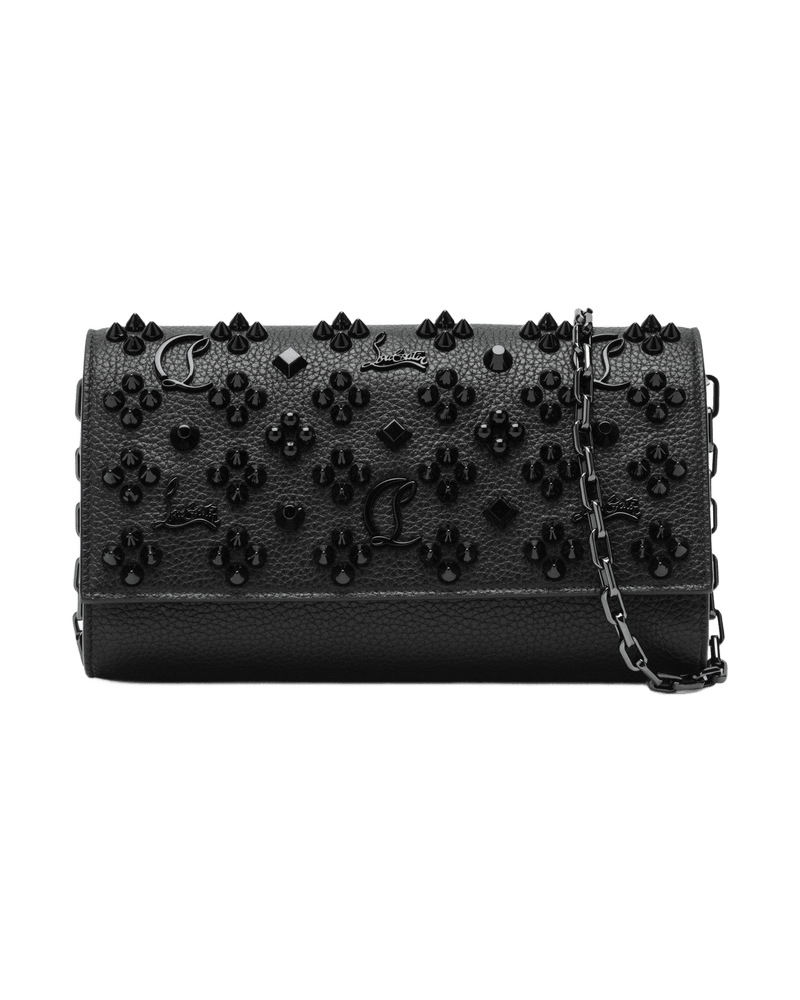 Christian Louboutin Black Clutch Paloma in Calfleather Spikes Loubinthesky Glam Steals