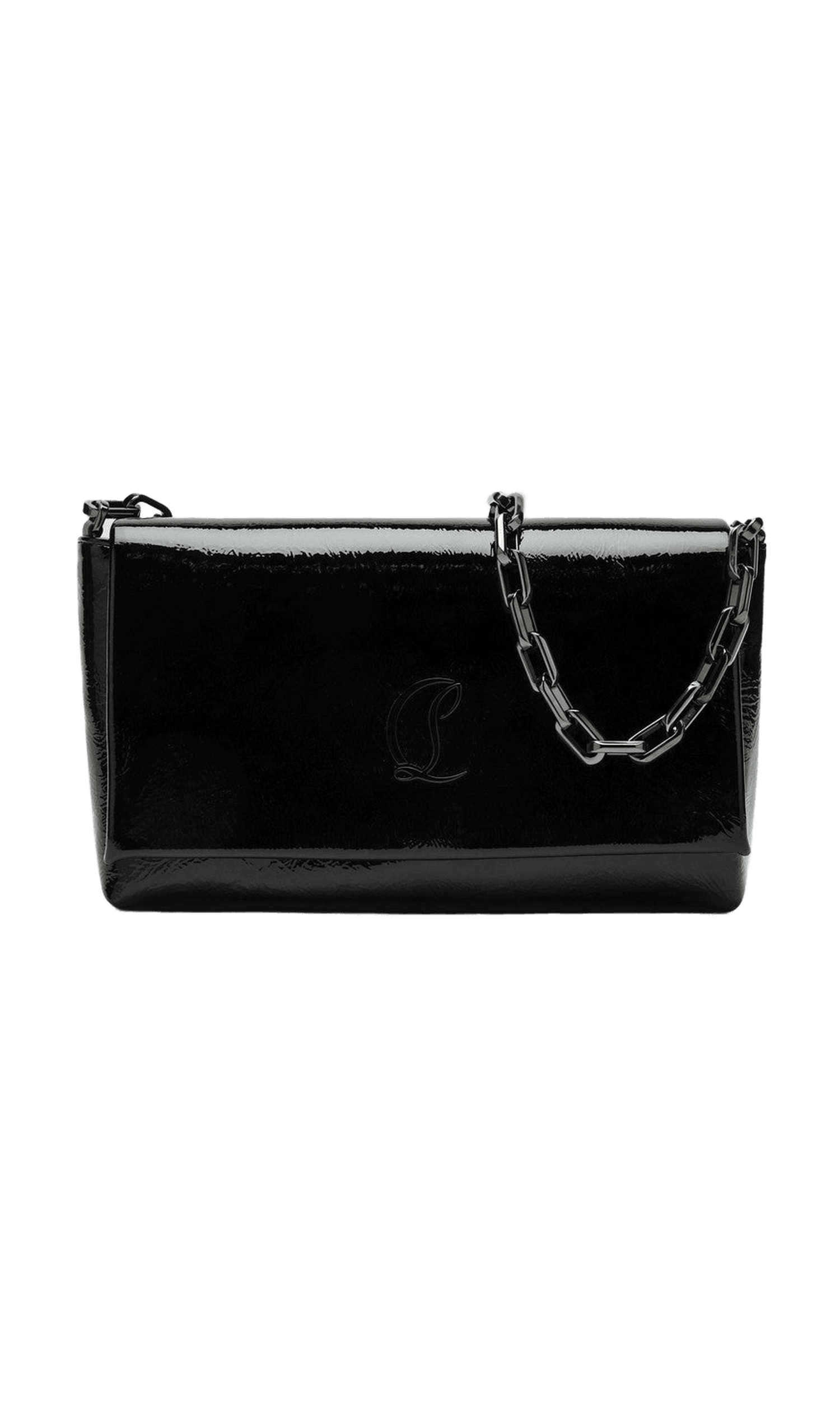 Christian Louboutin Black Leather Loubi54 Patent Clutch Bag Glam Steals