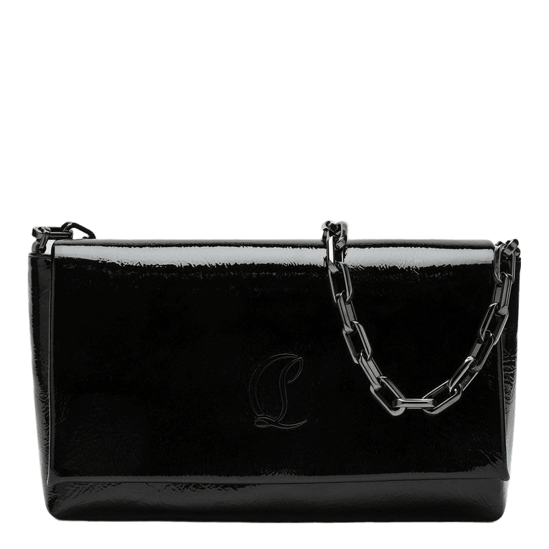 Christian Louboutin Black Leather Loubi54 Patent Clutch Bag Glam Steals