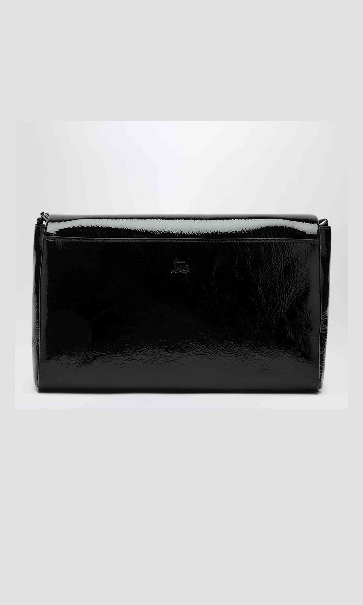 Christian Louboutin Black Leather Loubi54 Patent Clutch Bag Glam Steals