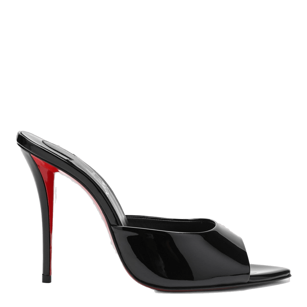 Christian Louboutin Black Leather Miss Z Mules in Patent Glam Steals