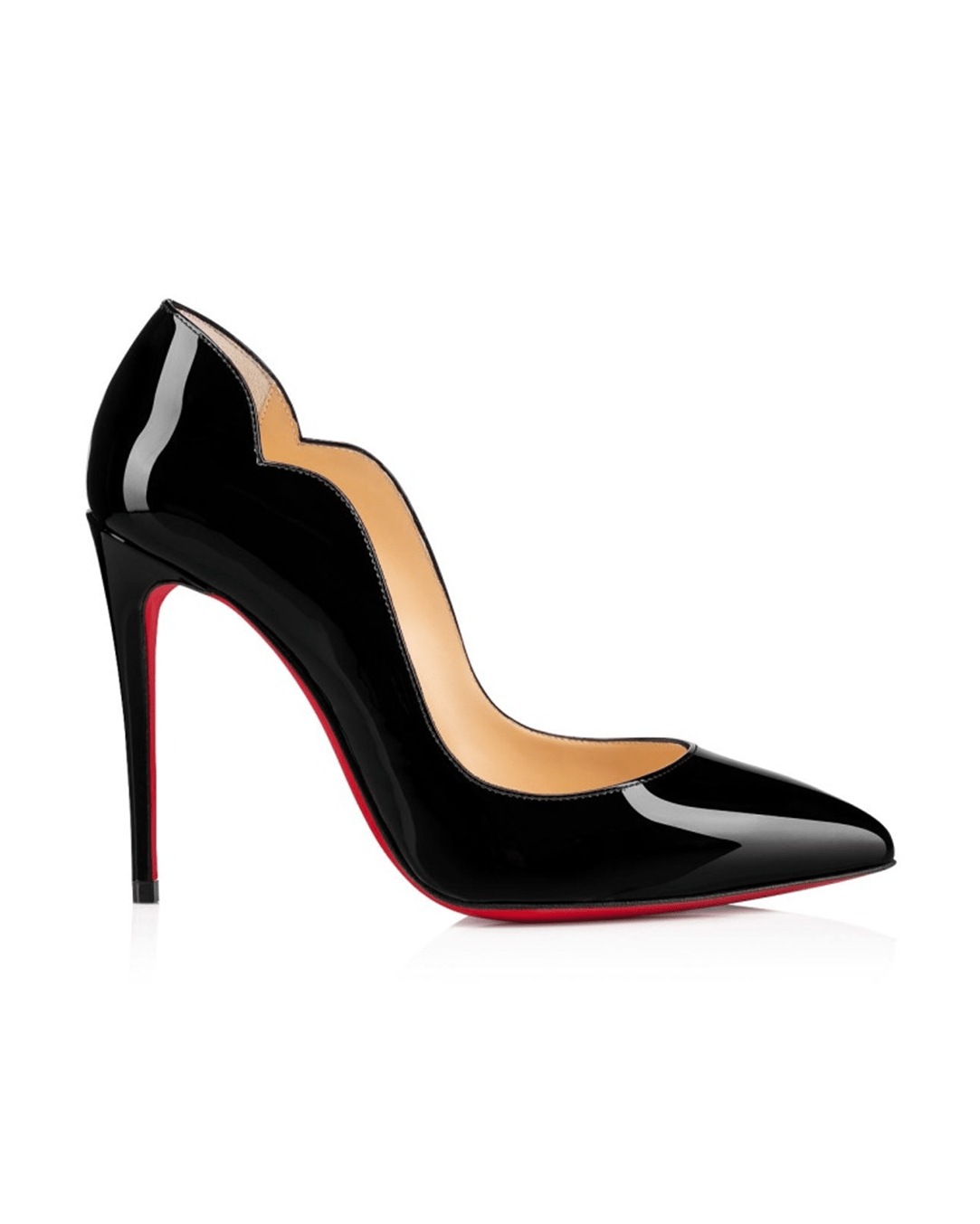 Christian Louboutin Black Leather Patent Hot Chick Pumps 