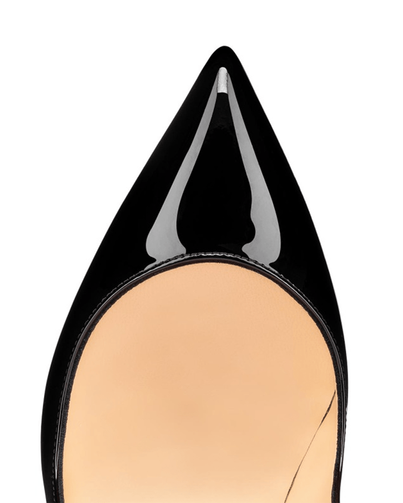 Christian Louboutin Black Leather Patent Hot Chick Pumps Glam Steals