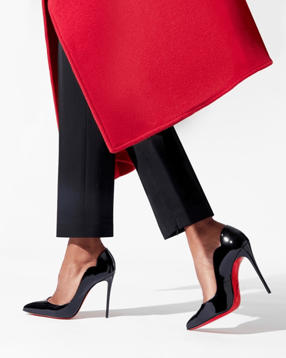 Christian Louboutin Black Leather Patent Hot Chick Pumps 