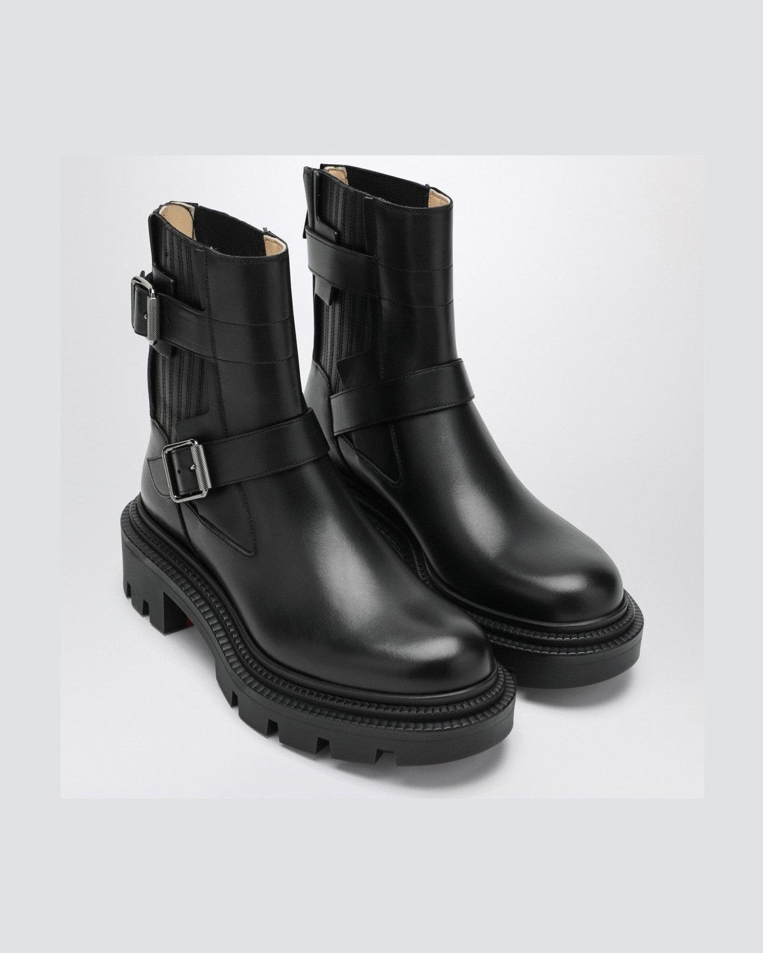 Christian Louboutin Black leather biker boots Glam Steals