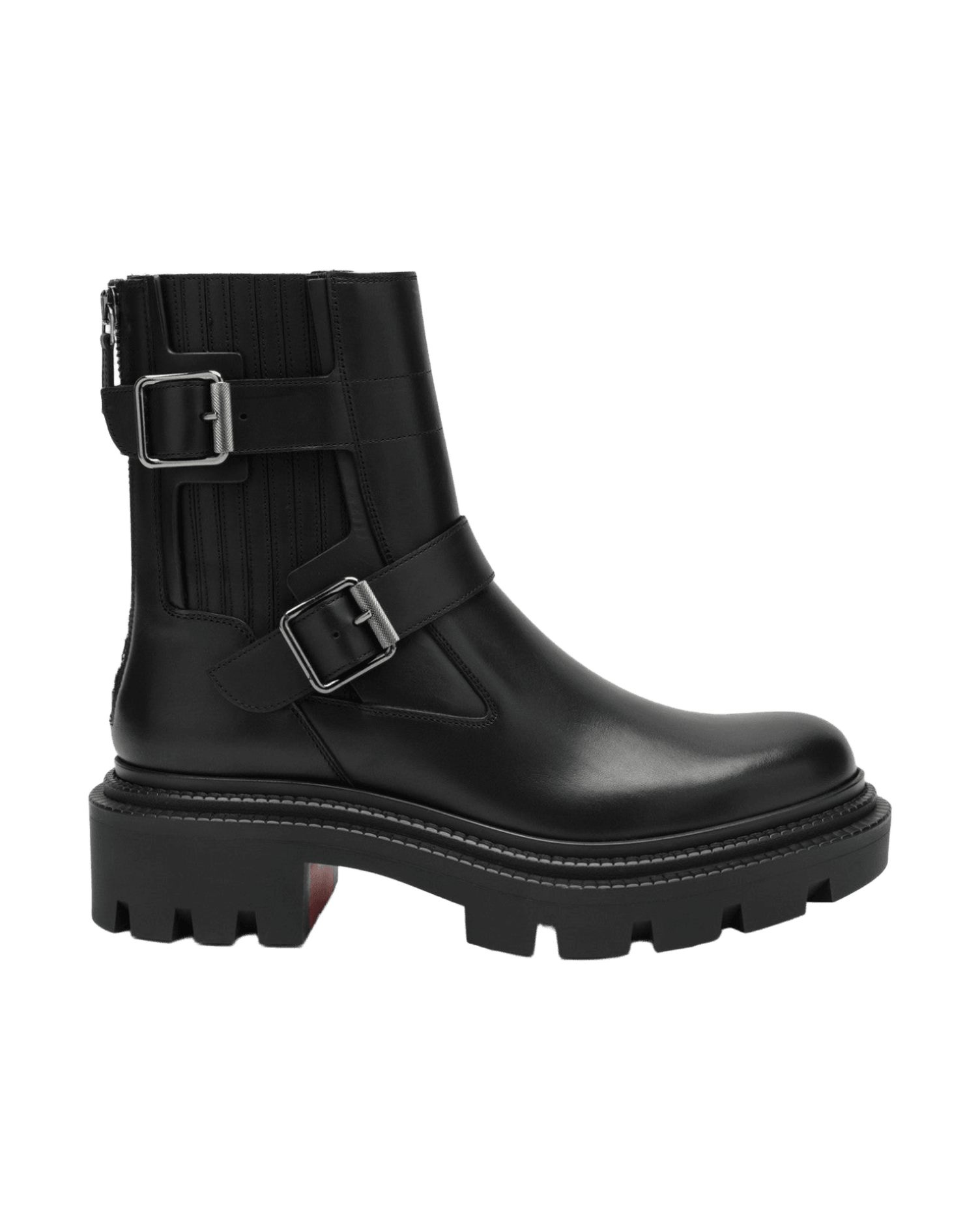 Christian Louboutin Black Leather Biker Boots Glam Steals