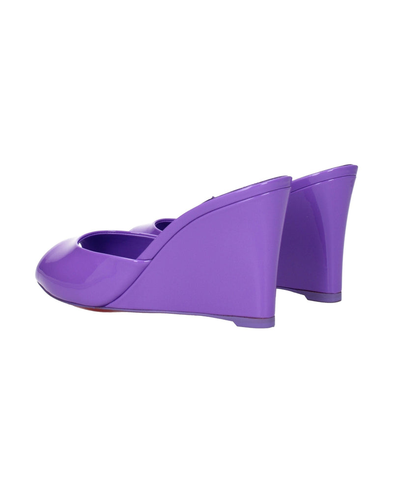 Christian Louboutin Purple Leather Wedge Sandals Glam Steals