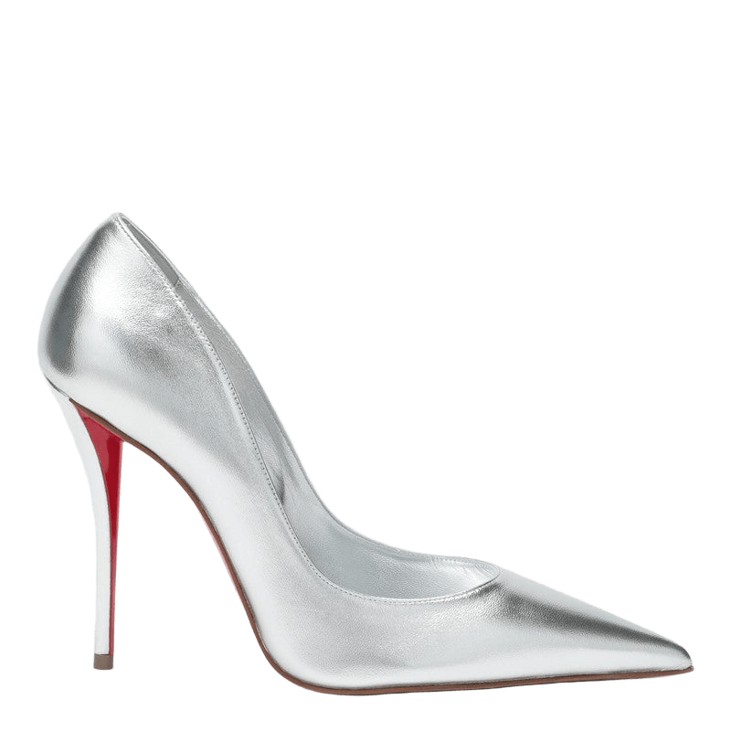 Christian Louboutin Silver Leather Miss Z Pumps in Laminated Nappa Glam Steals