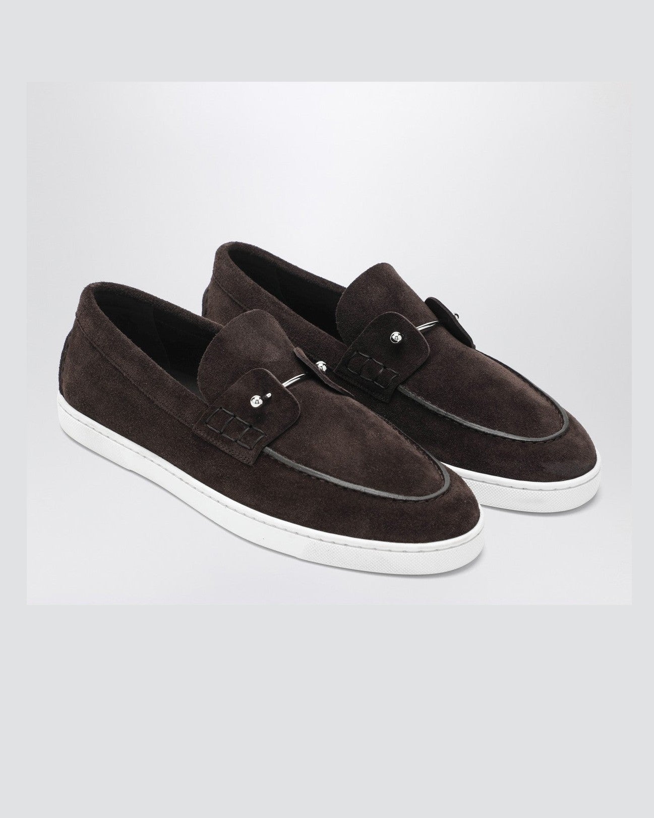 Christian Louboutin Suede Chambeliboat Loafers in Coffee Coloured Glam Steals