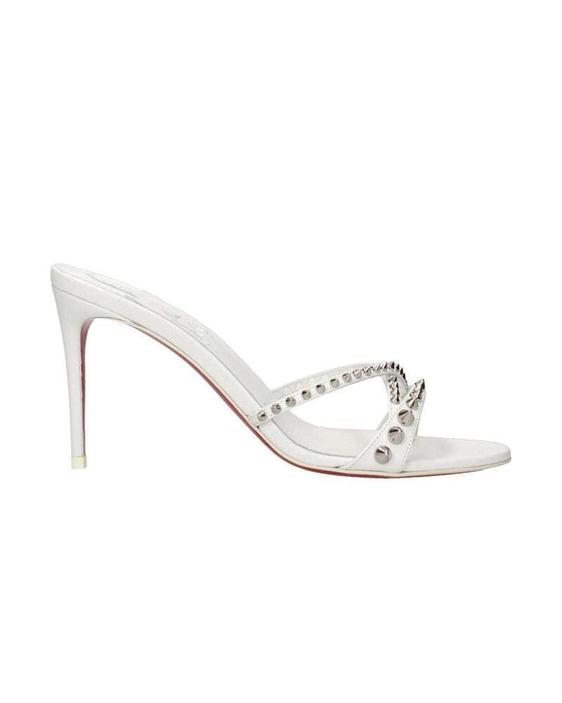 Christian Louboutin White Leather Stiletto Heel Sandals Glam Steals