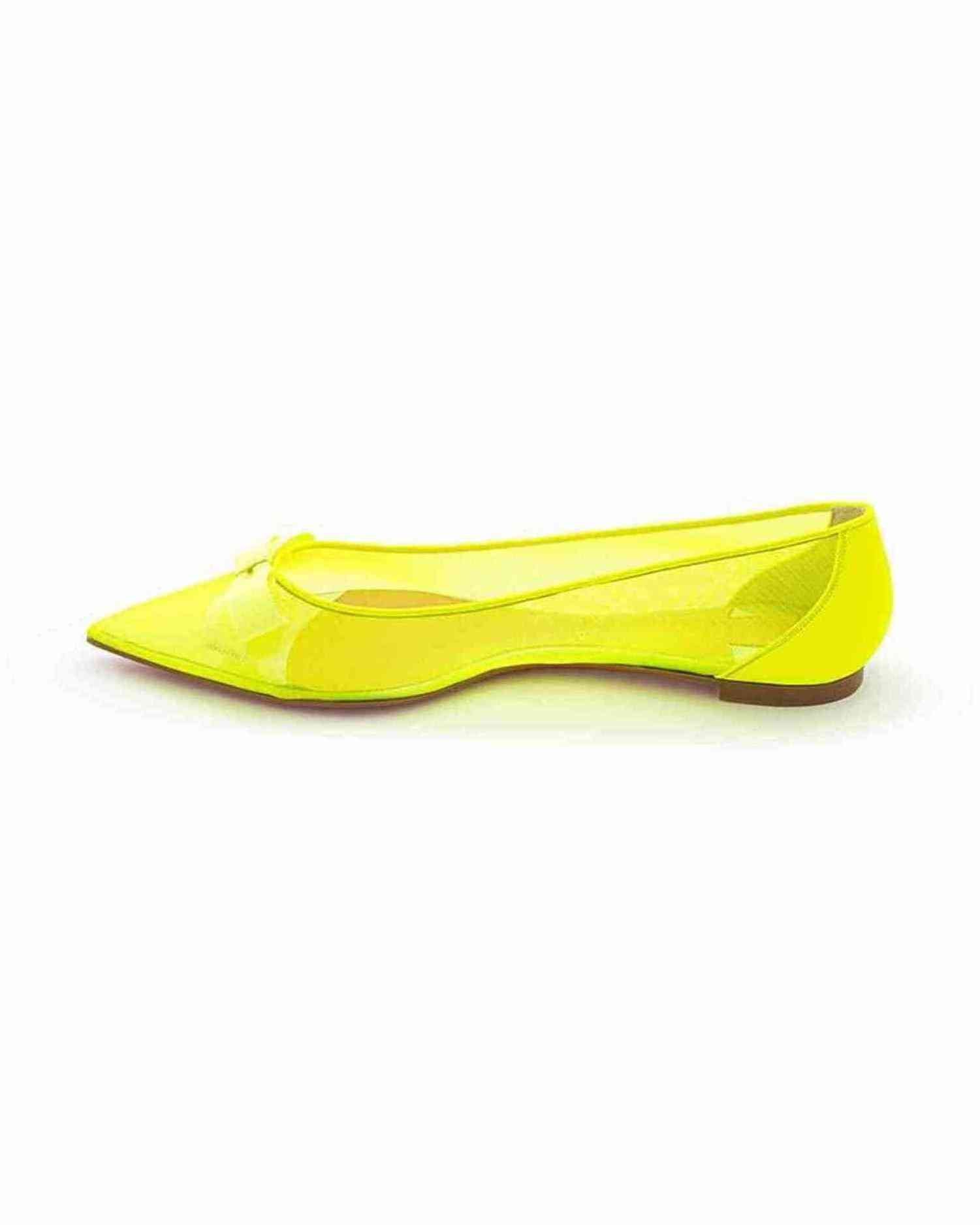 Christian Louboutin Yellow Mesh Sunshine Flat Elegance Flats