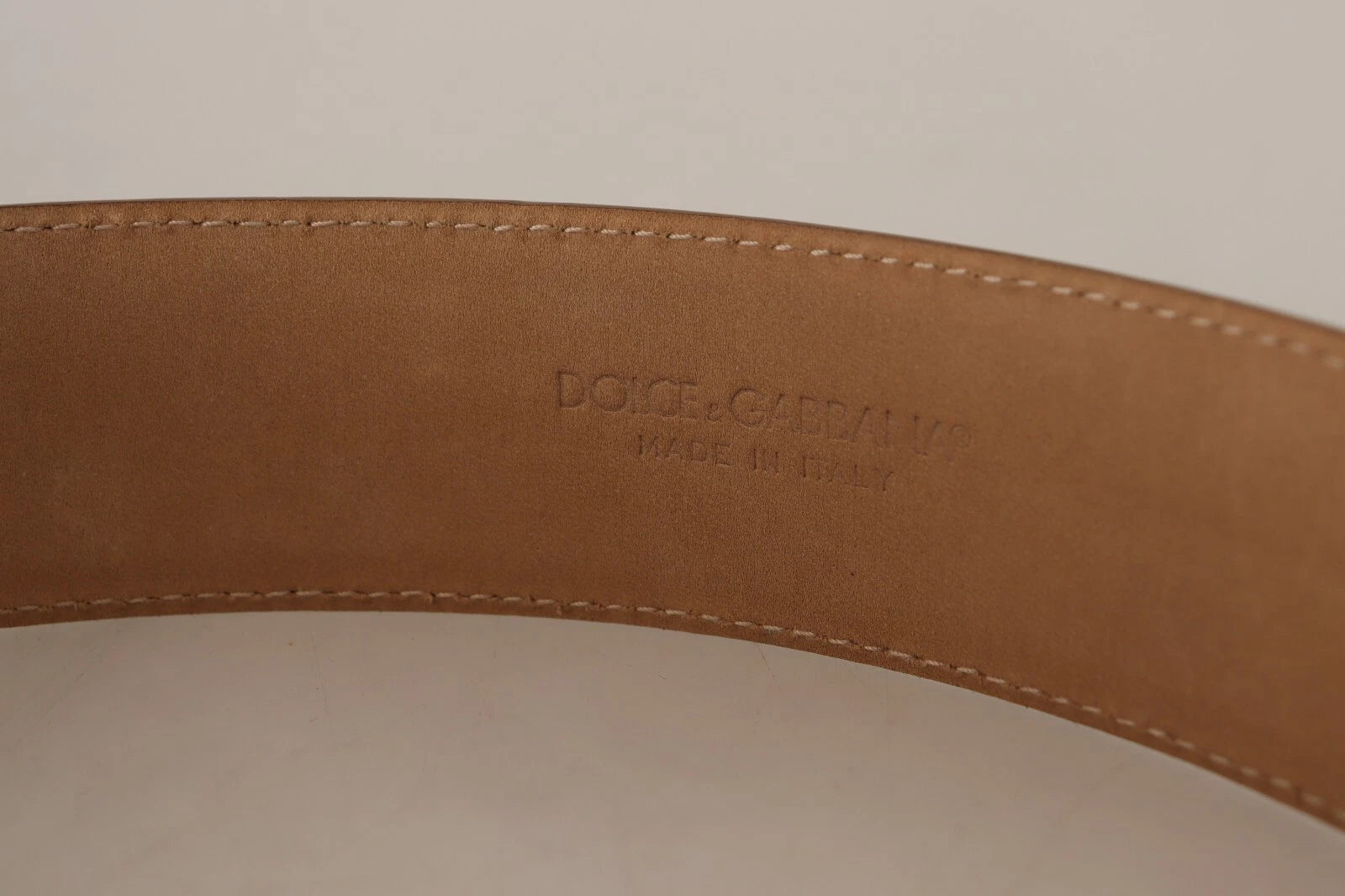 Costume National Brown Leather Gold Metal Oval Buckle Belt Glam Steals
