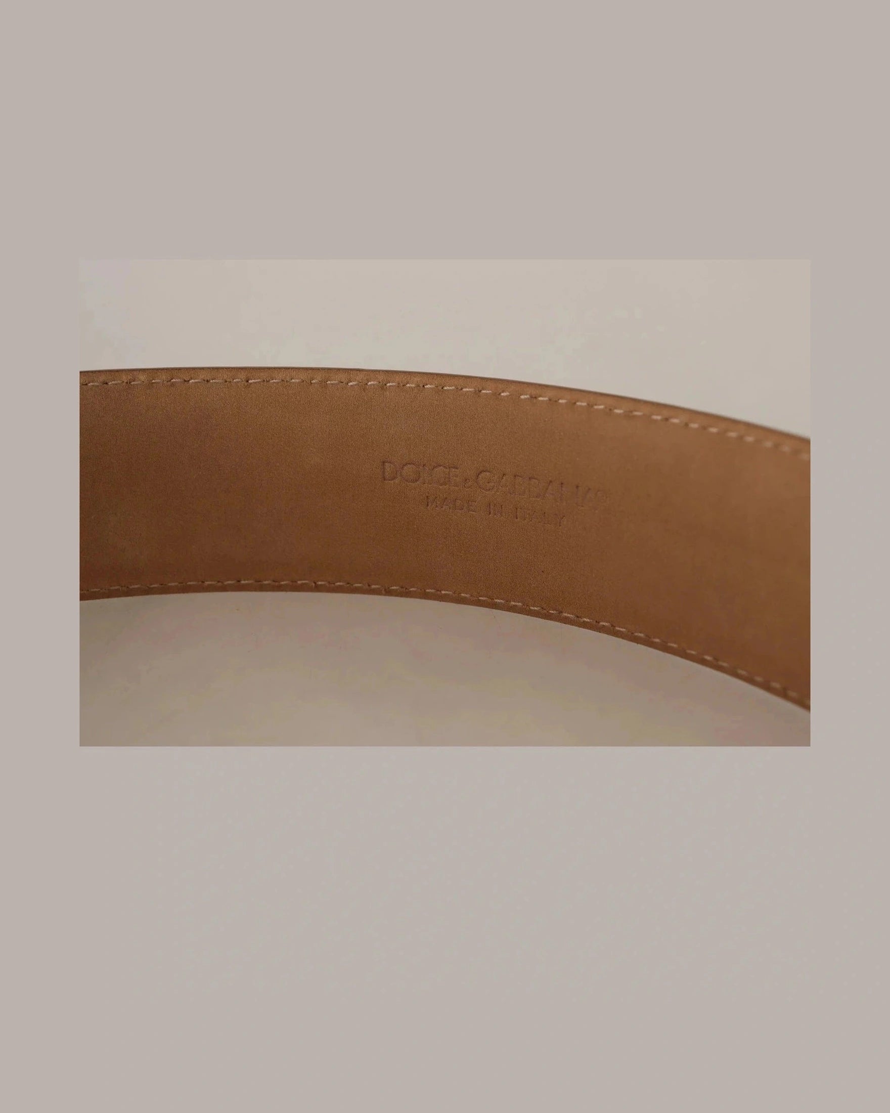 Costume National Brown Leather Gold Metal Oval Buckle Belt Glam Steals
