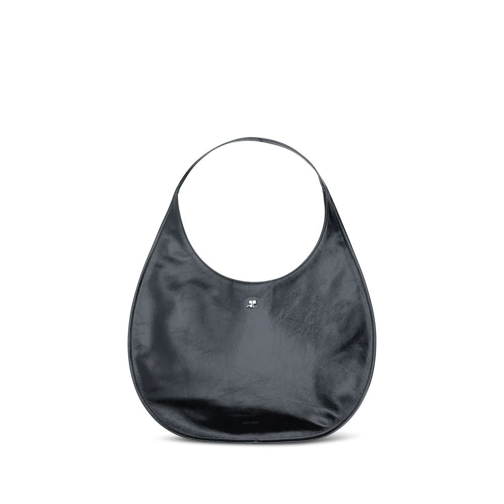 Courrèges Black Calf Leather Bos Taurus Shoulder Bag Glam Steals
