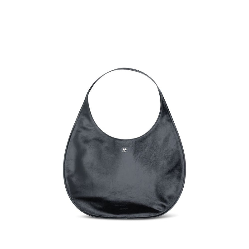 Courrèges Black Calf Leather Bos Taurus Shoulder Bag Glam Steals