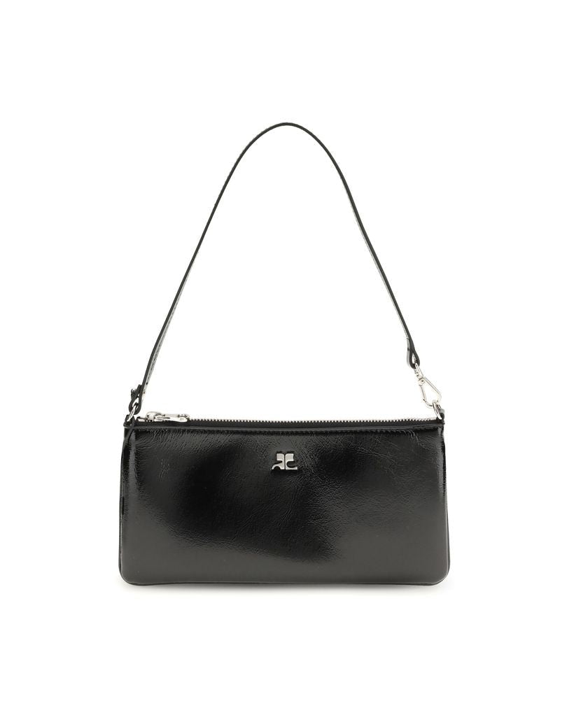 Courrèges Black Cowhide Shoulder Bag Shoulder Bags