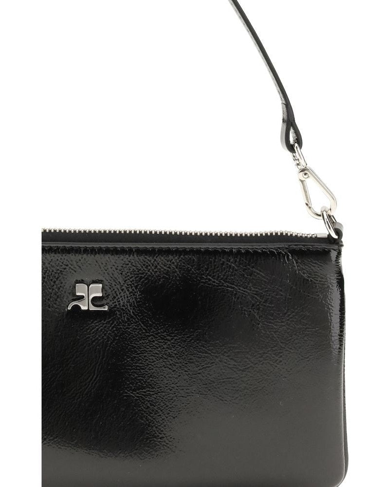 Courrèges Black Cowhide Shoulder Bag Shoulder Bags