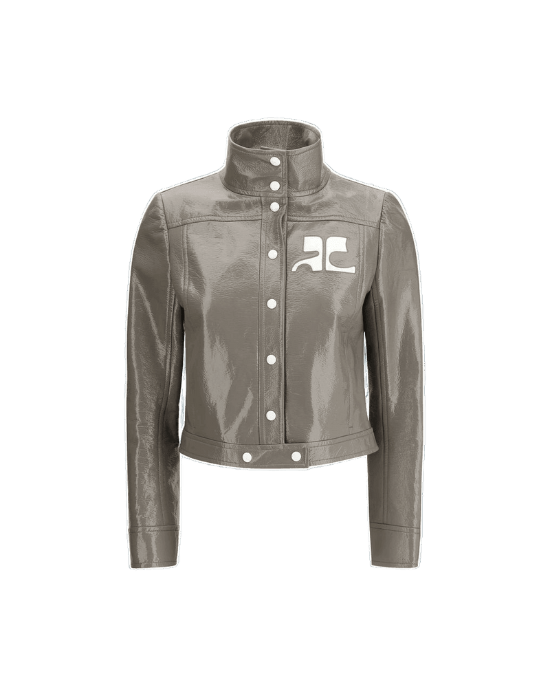 Courrèges Gray Cotton Full Length Jacket Coats & Jackets