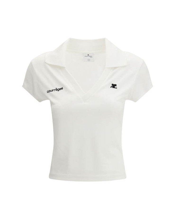 Courrèges White Cotton Polo Shirt Glam Steals