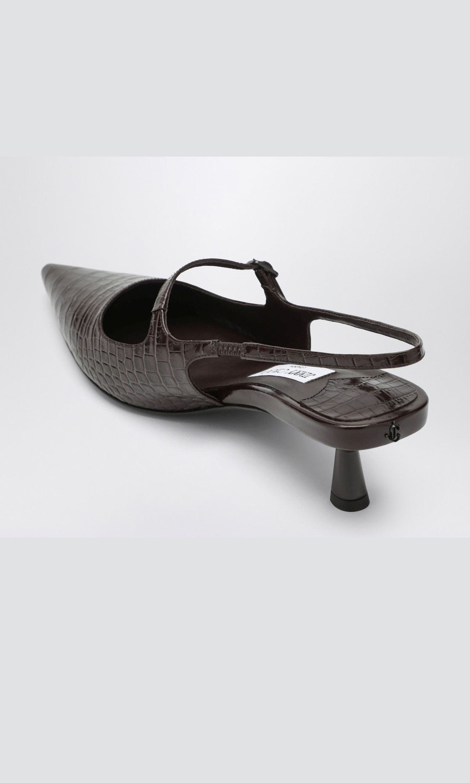 Jimmy Choo Didi 45 brown crocodile effect neckline Glam Steals
