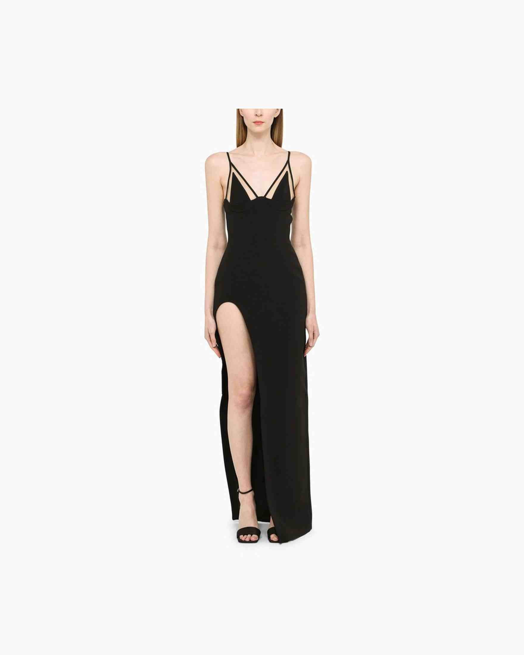 David Koma Black Long Dress With Slit Glam Steals