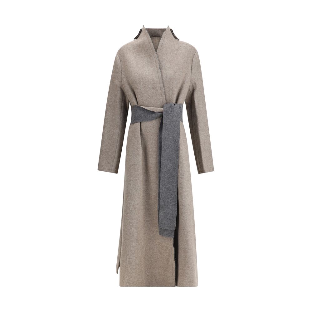 Di Stavnitser Beige Wool Merino Coat Glam Steals