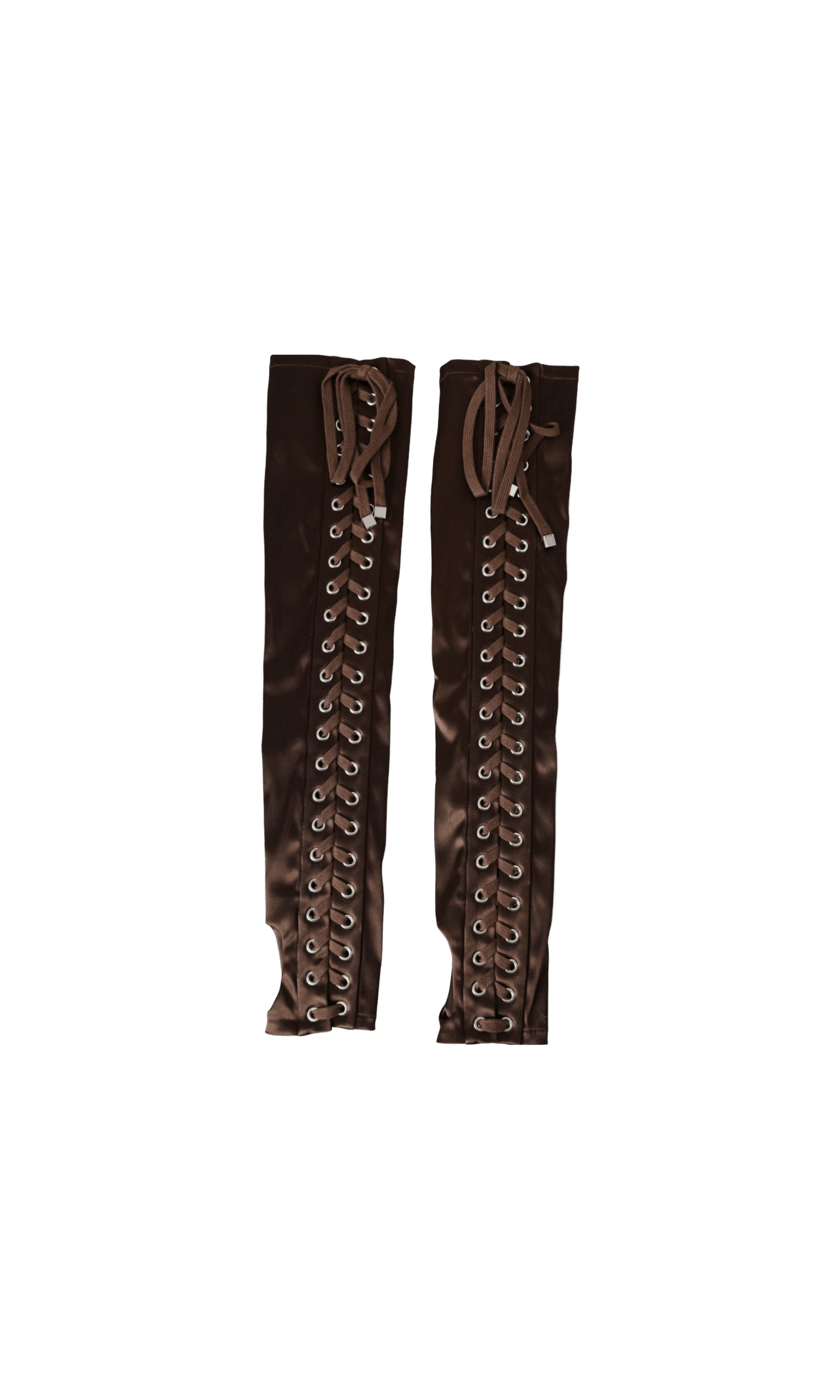 Dolce & Gabbana Acetate Lace Up Fingerless Brown Gloves Glam Steals