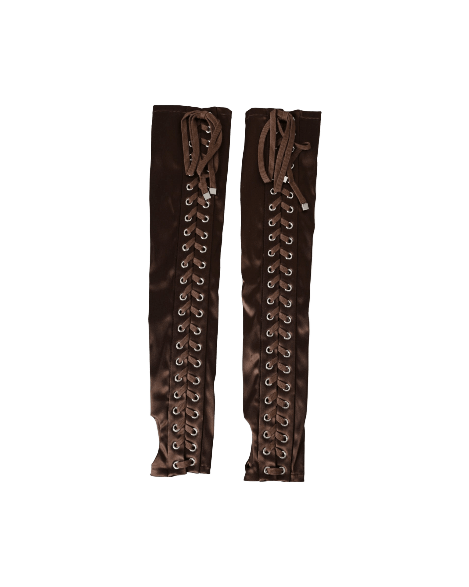 Dolce & Gabbana Acetate Lace Up Fingerless Brown Gloves Glam Steals