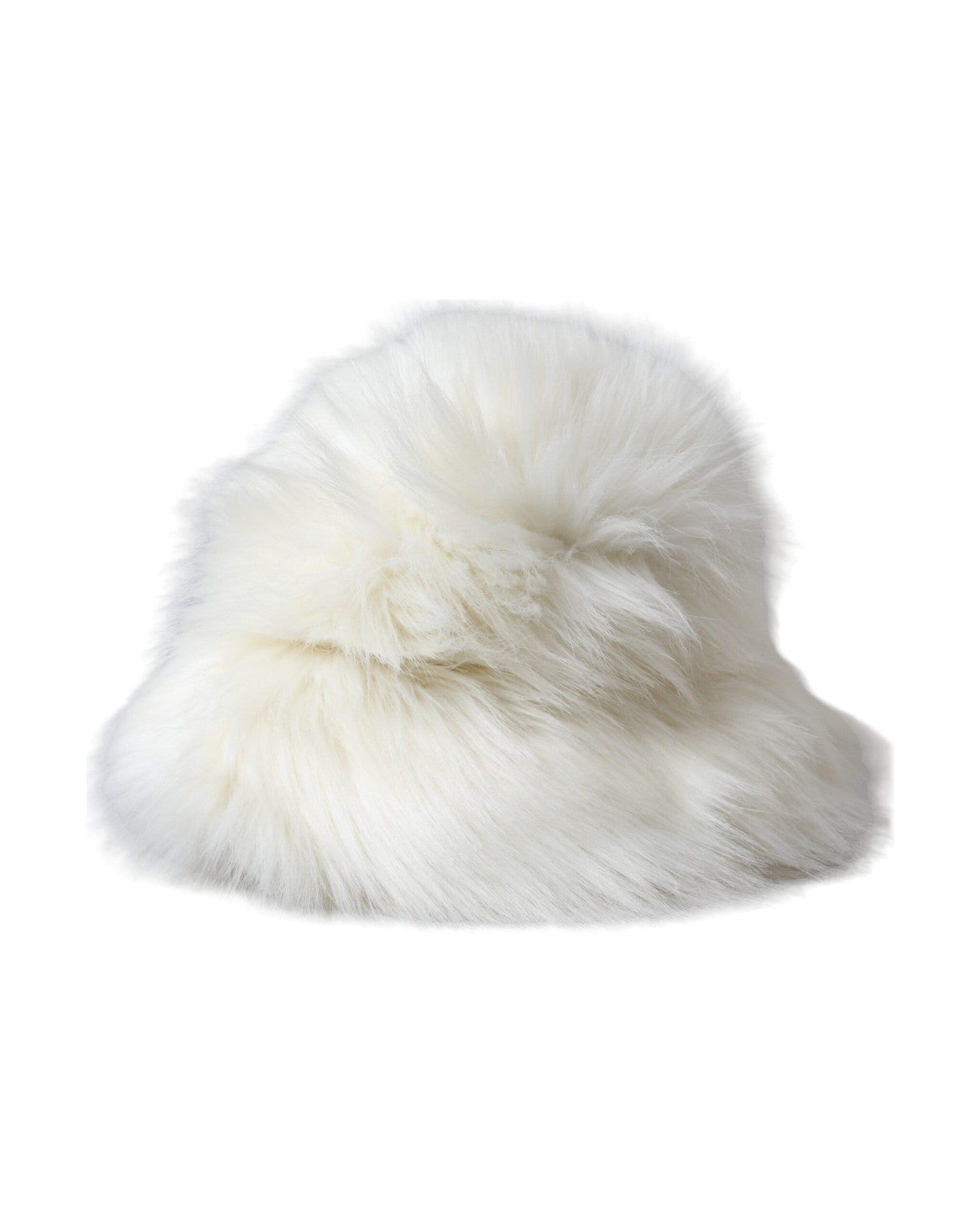 Dolce & Gabbana Acrylic Fur Womens Bucket White Hat Glam Steals