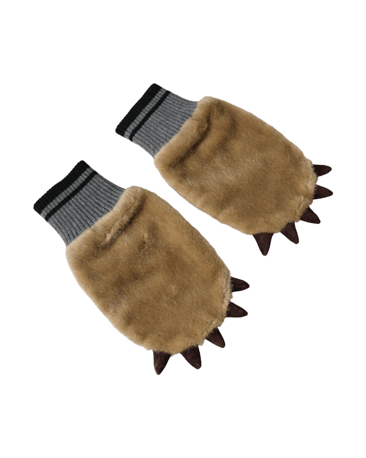 Dolce & Gabbana Acrylic Knitted Fur Wrist Mitten Beige Gloves Glam Steals