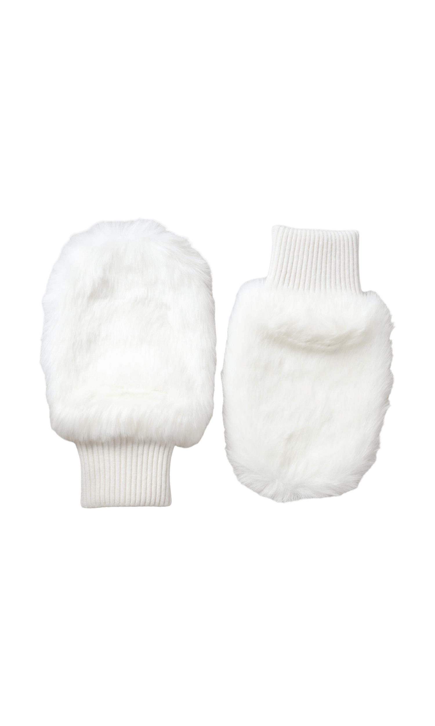 Dolce & Gabbana Acrylic Knitted Fur Wrist Mitten White Gloves Glam Steals