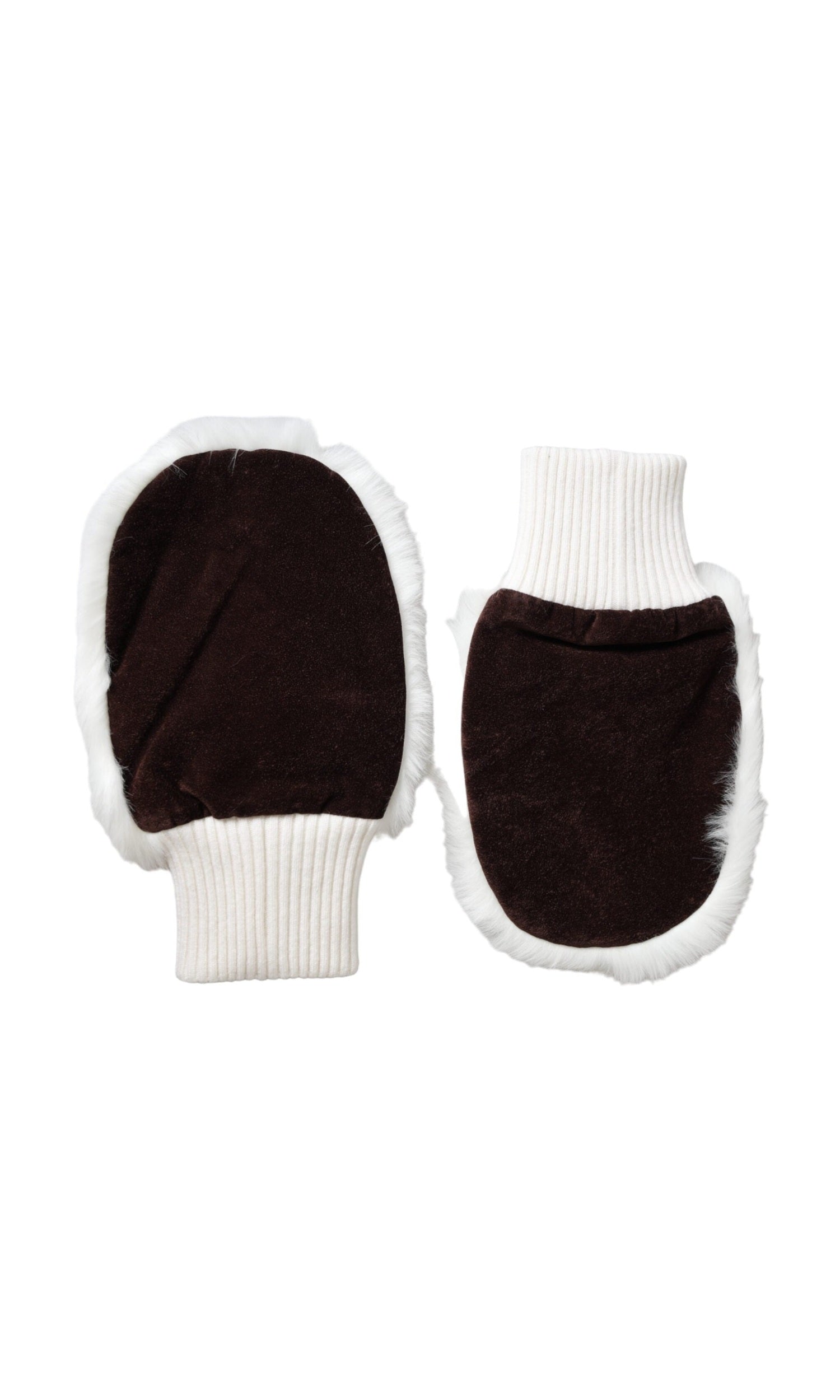 Dolce & Gabbana Acrylic Knitted Fur Wrist Mitten White Gloves Glam Steals