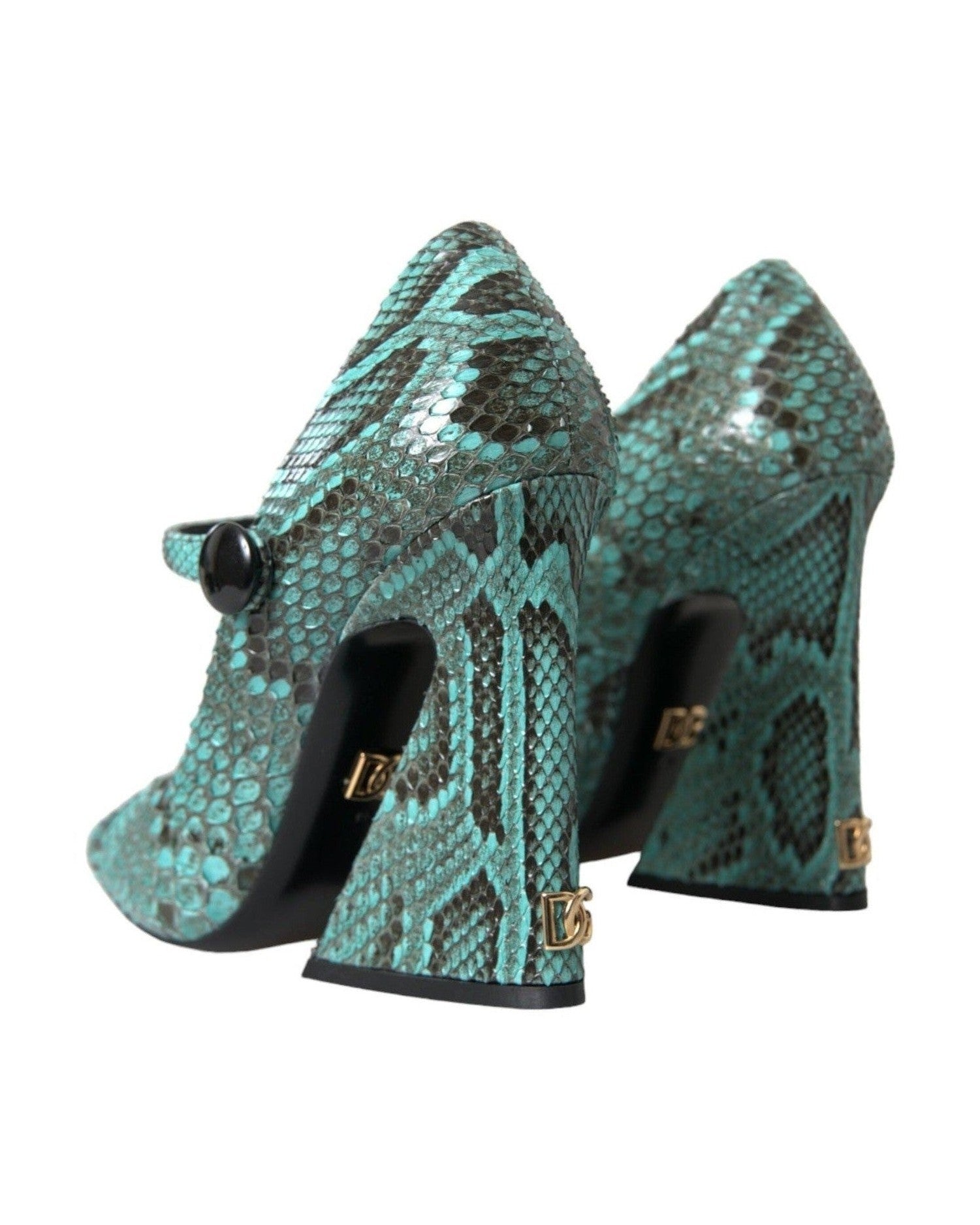 Dolce & Gabbana Aqua Python Leather Mary Jane Pumps Shoes Glam Steals
