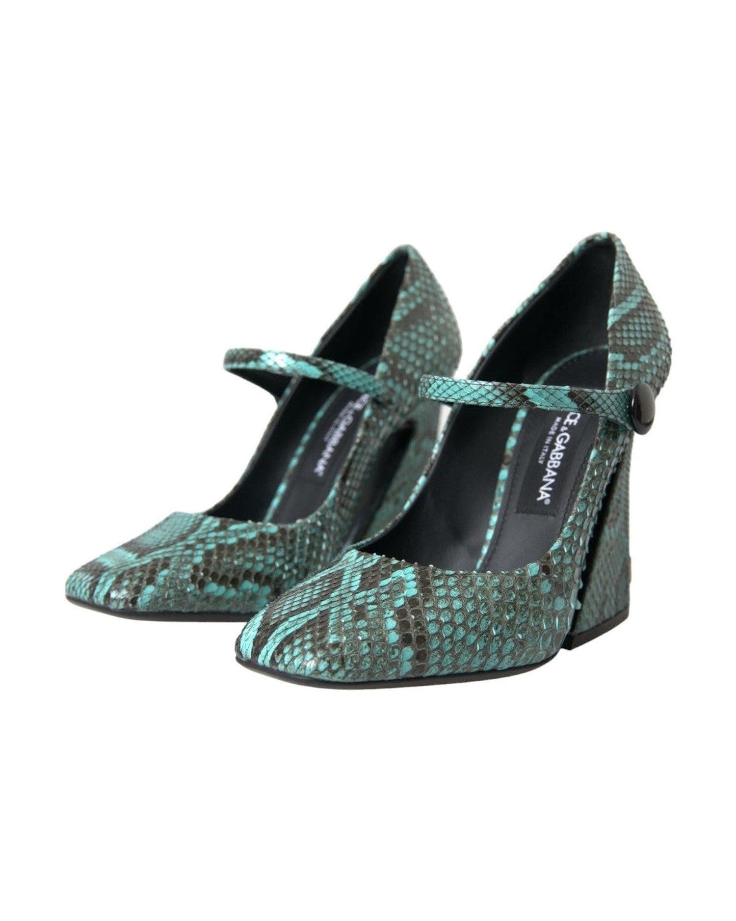 Dolce & Gabbana Aqua Python Leather Mary Jane Pumps Shoes Glam Steals