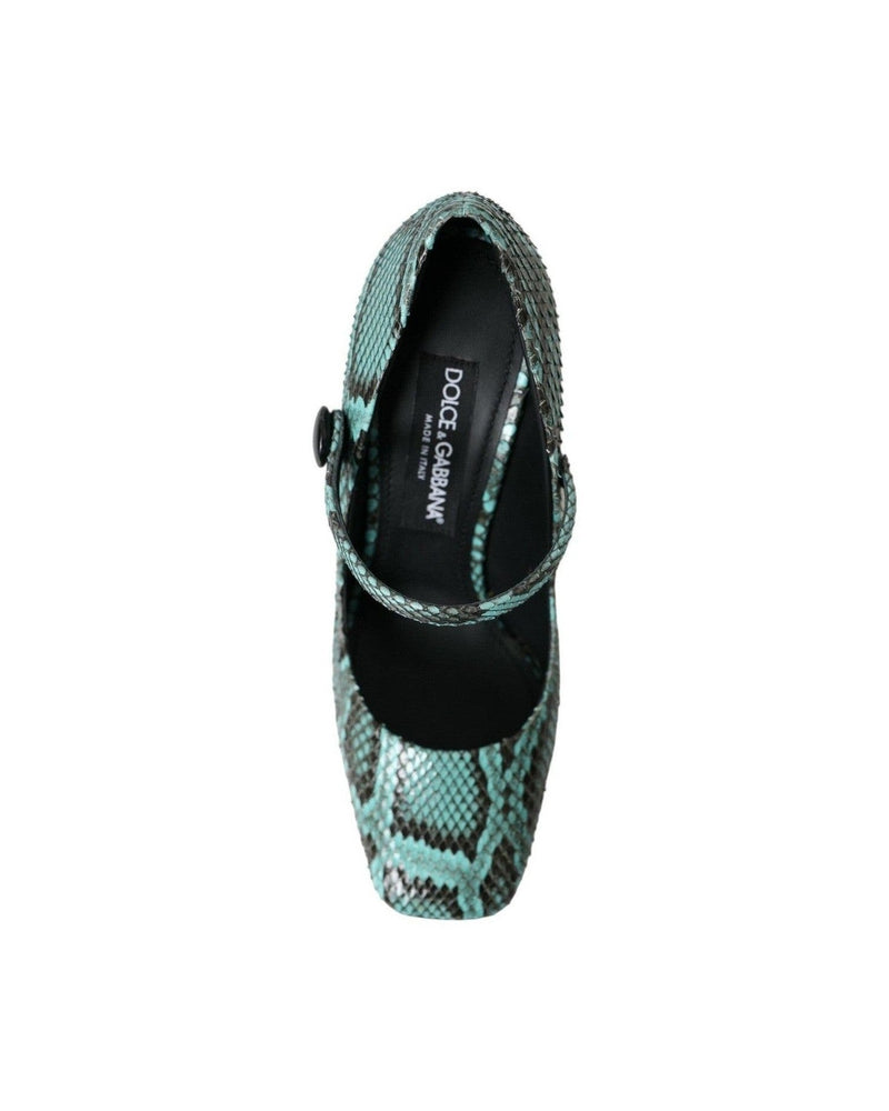 Dolce & Gabbana Aqua Python Leather Mary Jane Pumps Shoes Glam Steals
