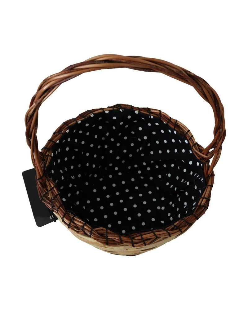 Dolce & Gabbana Beige Chic Wicker Basket Tote Bag Glam Steals
