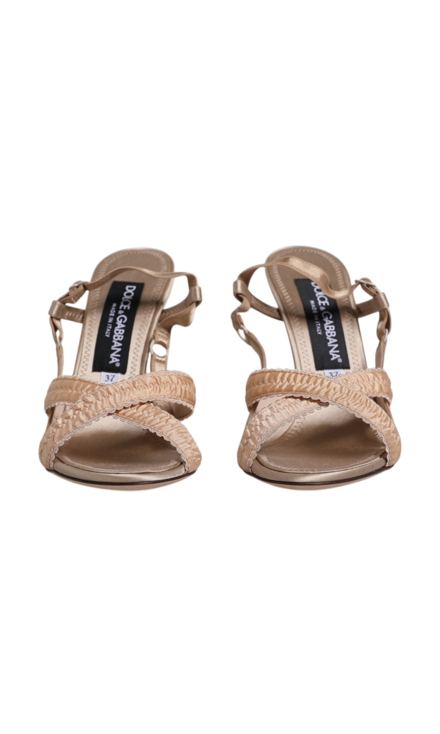 Dolce & Gabbana Beige Keira Slingback Heels Sandals Shoes Glam Steals
