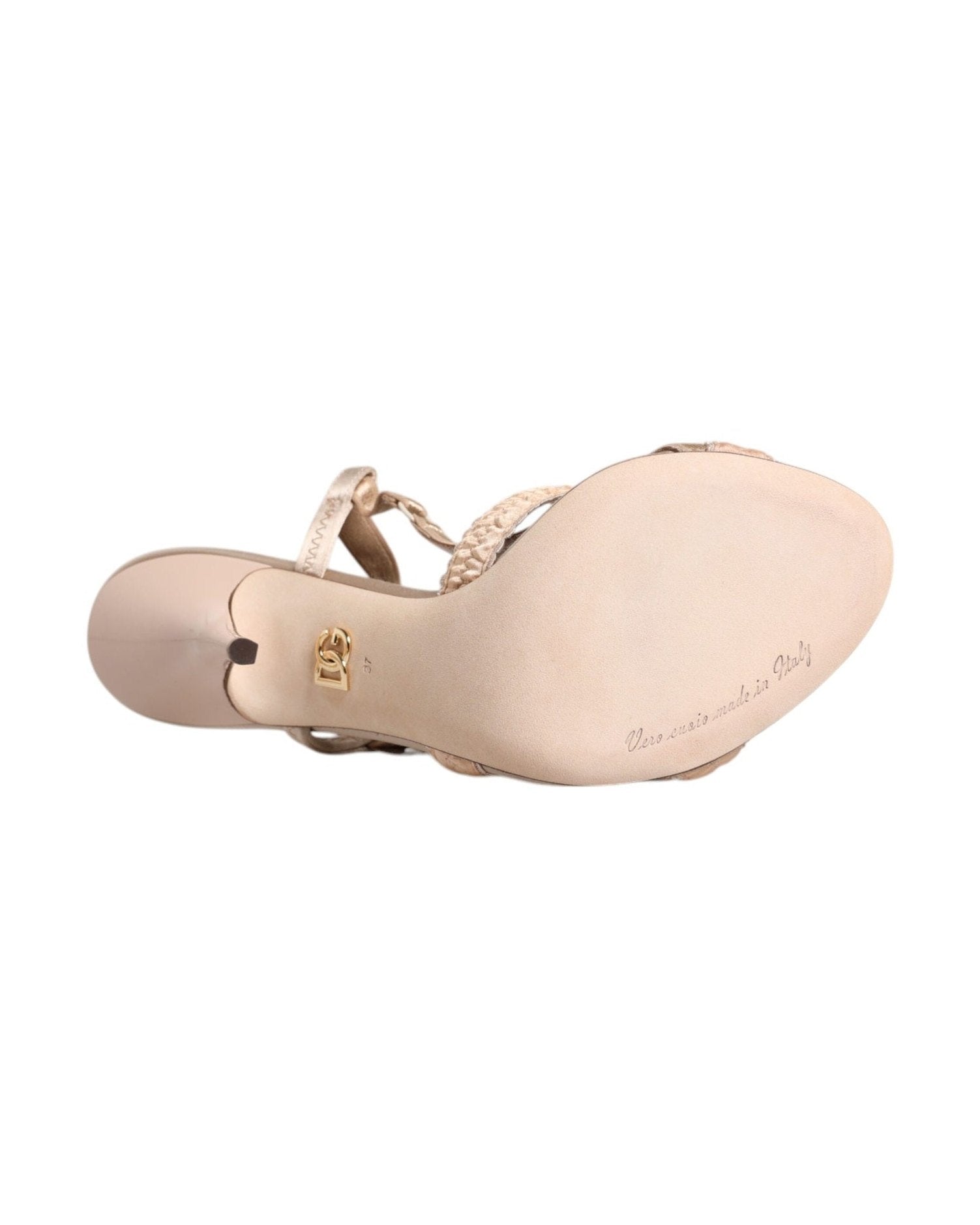 Dolce & Gabbana Beige Keira Slingback Heels Sandals Shoes Glam Steals
