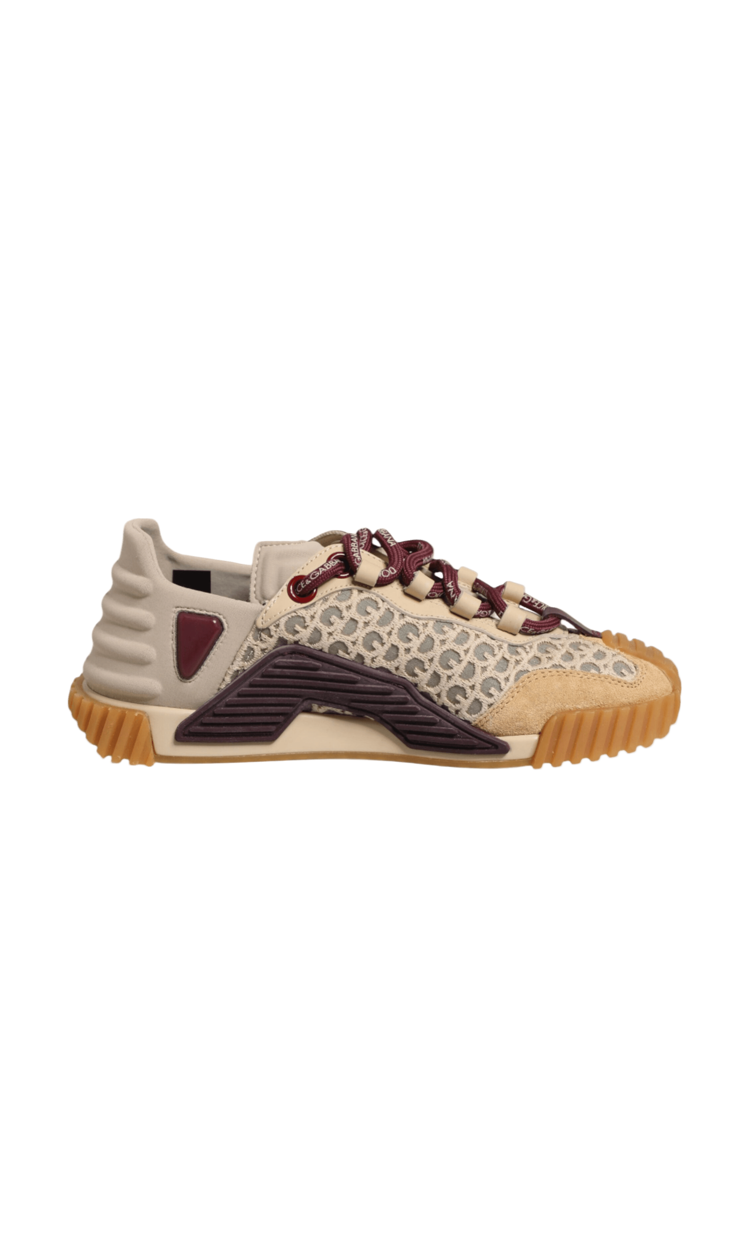 Dolce & Gabbana Beige Lace Neoprene Dg Logo Ns1 Sneakers Shoes Glam Steals