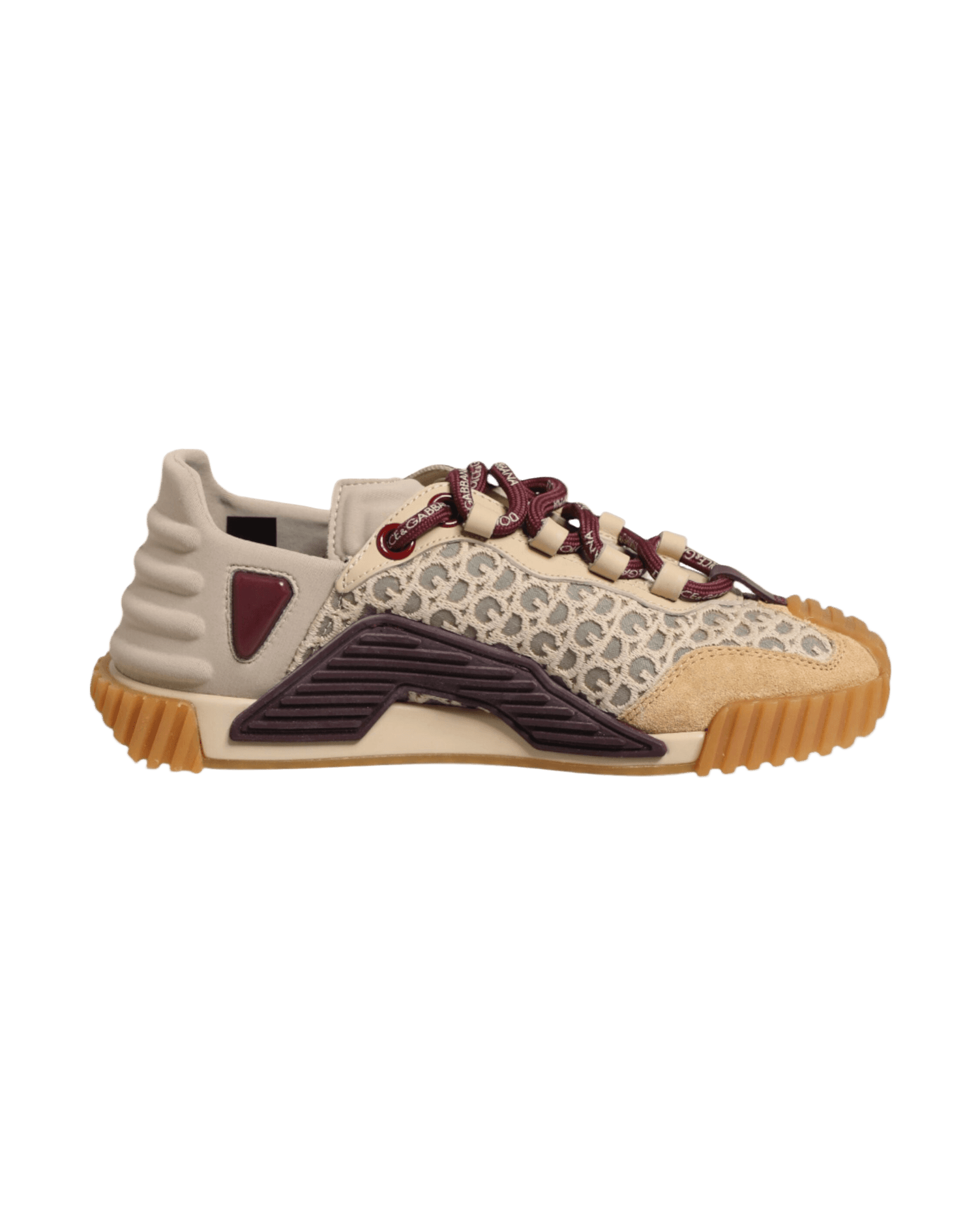 Dolce & Gabbana Beige Lace Neoprene Dg Logo Ns1 Sneakers Shoes Glam Steals