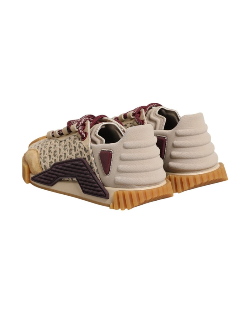 Dolce & Gabbana Beige Lace Neoprene Dg Logo Ns1 Sneakers Shoes Glam Steals