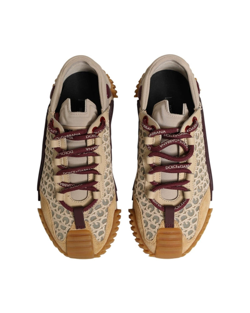 Dolce & Gabbana Beige Lace Neoprene Dg Logo Ns1 Sneakers Shoes Glam Steals