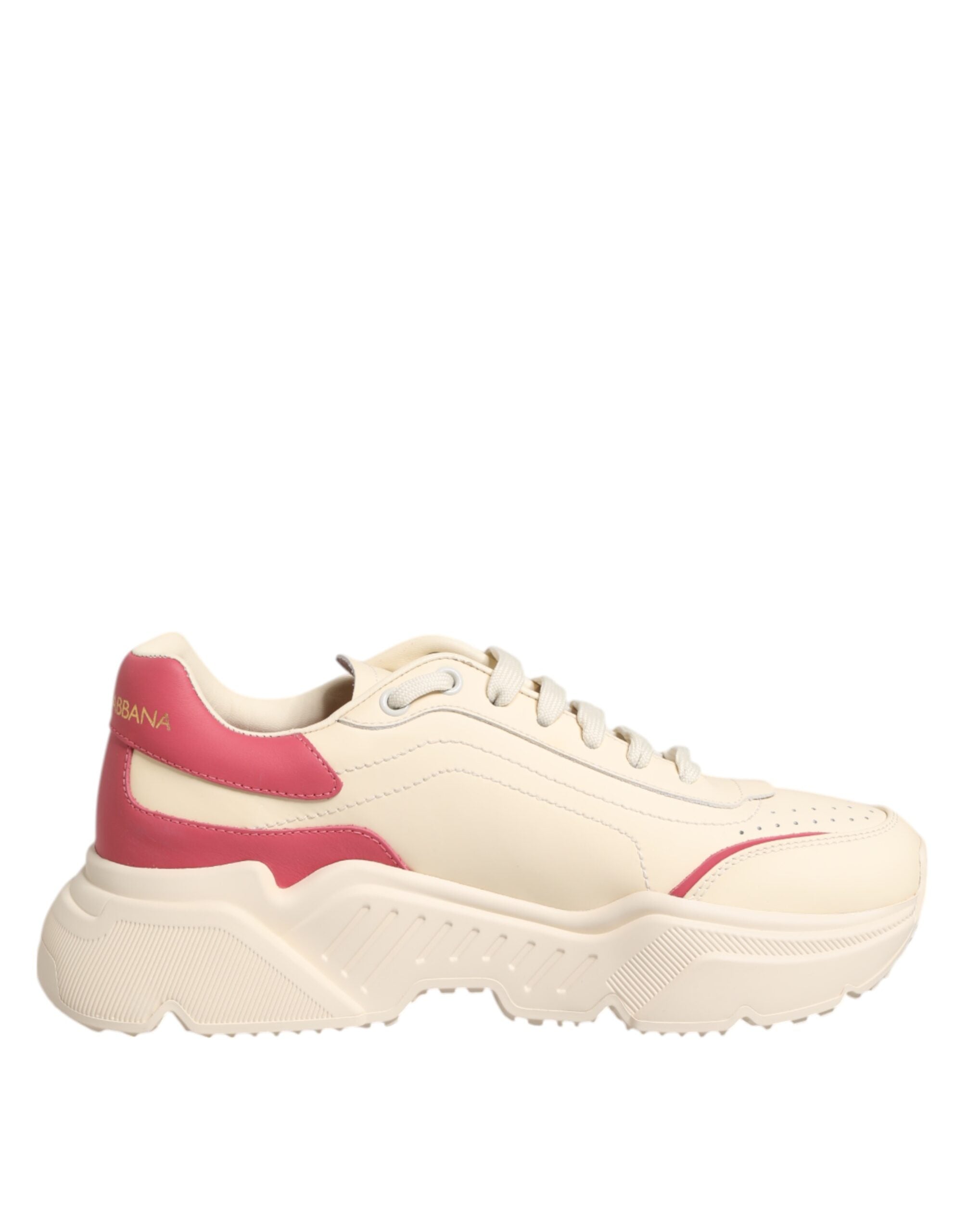 Dolce & Gabbana Beige Leather Daymaster Women Sneaker Shoes Glam Steals