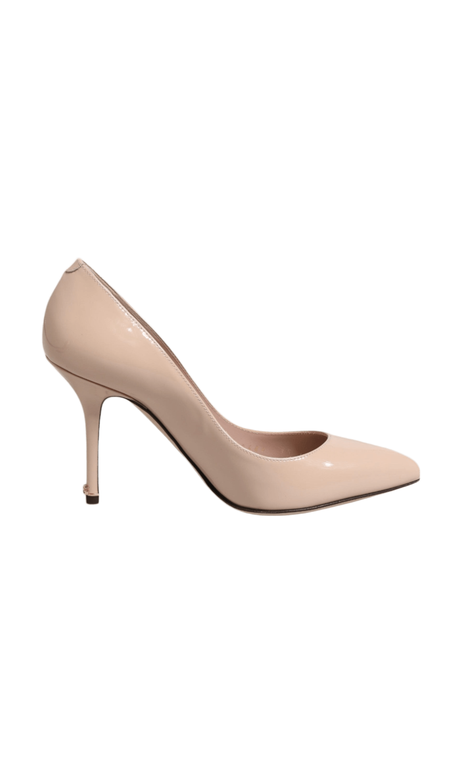 Dolce & Gabbana Beige Leather Patent Stiletto Heel Pumps Shoes Glam Steals