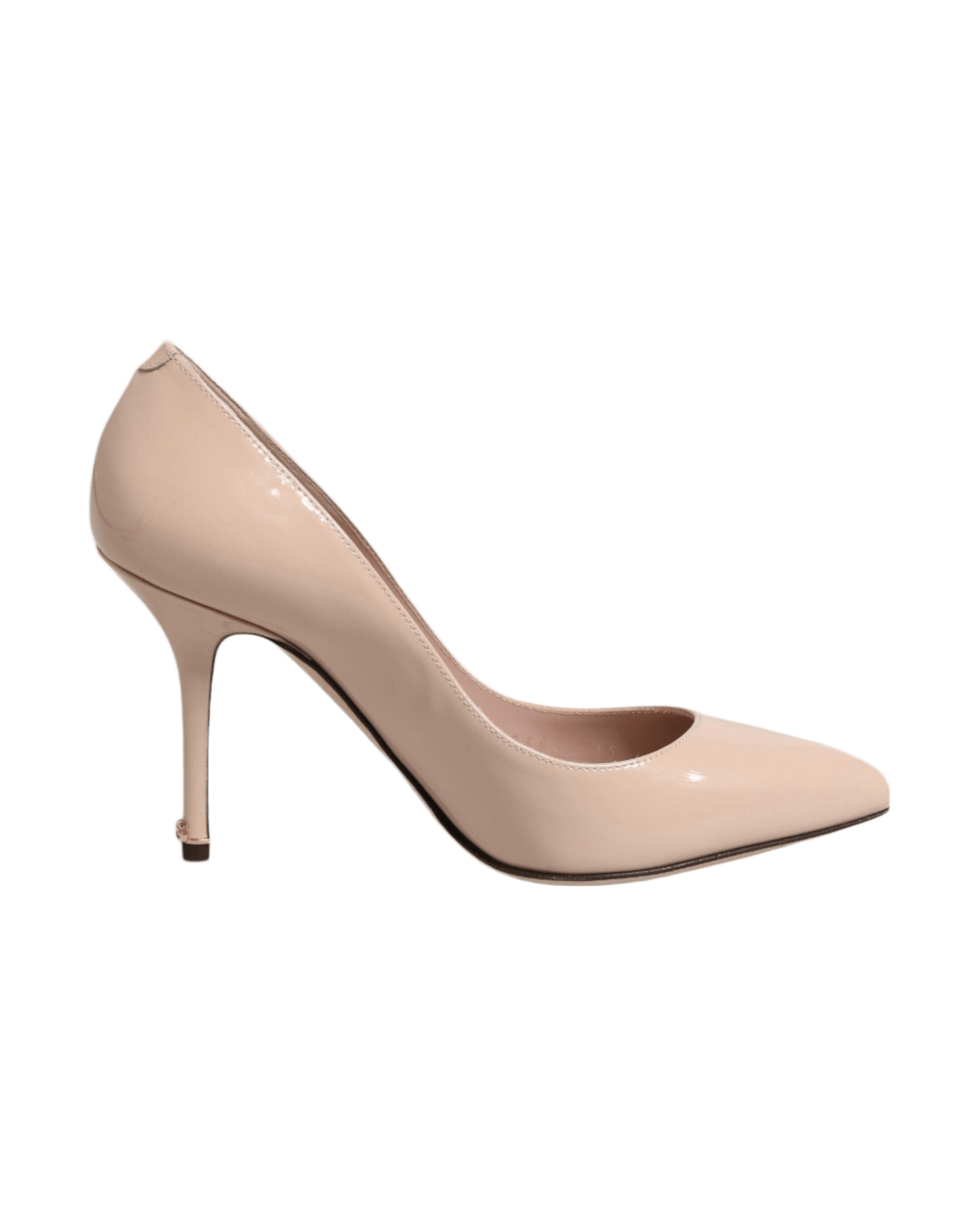 Dolce & Gabbana Beige Leather Patent Stiletto Heel Pumps Shoes Glam Steals