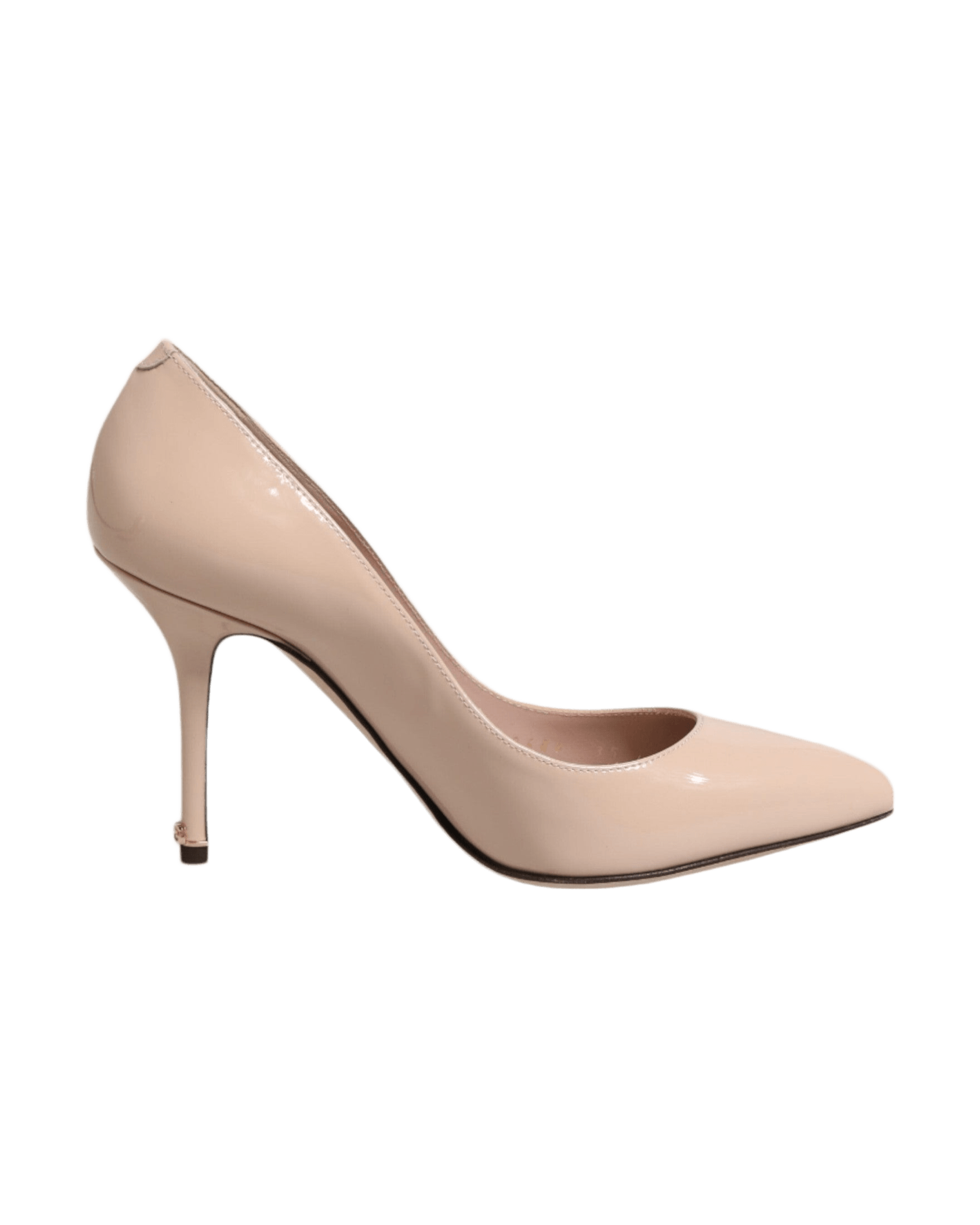 Dolce & Gabbana Beige Leather Patent Stiletto Heel Pumps Shoes Glam Steals