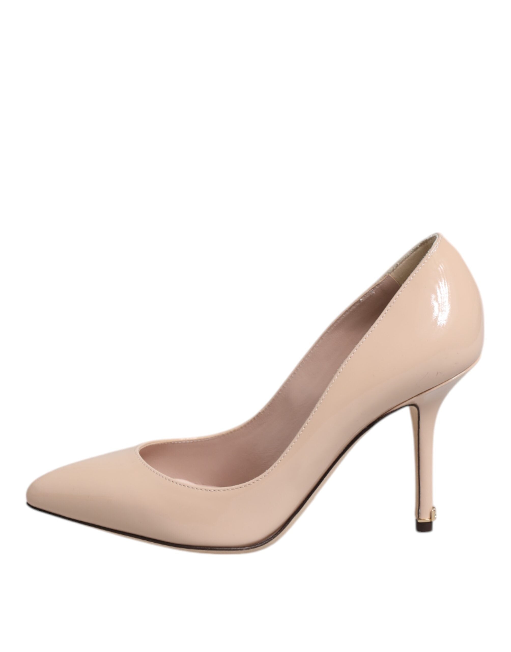 Dolce & Gabbana Beige Leather Patent Stiletto Heel Pumps Shoes Glam Steals