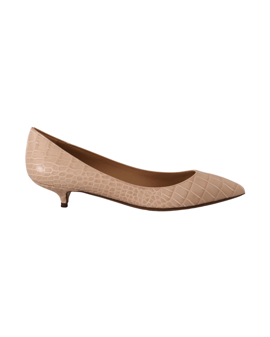 Dolce & Gabbana Beige Leather Platform Pumps Glam Steals