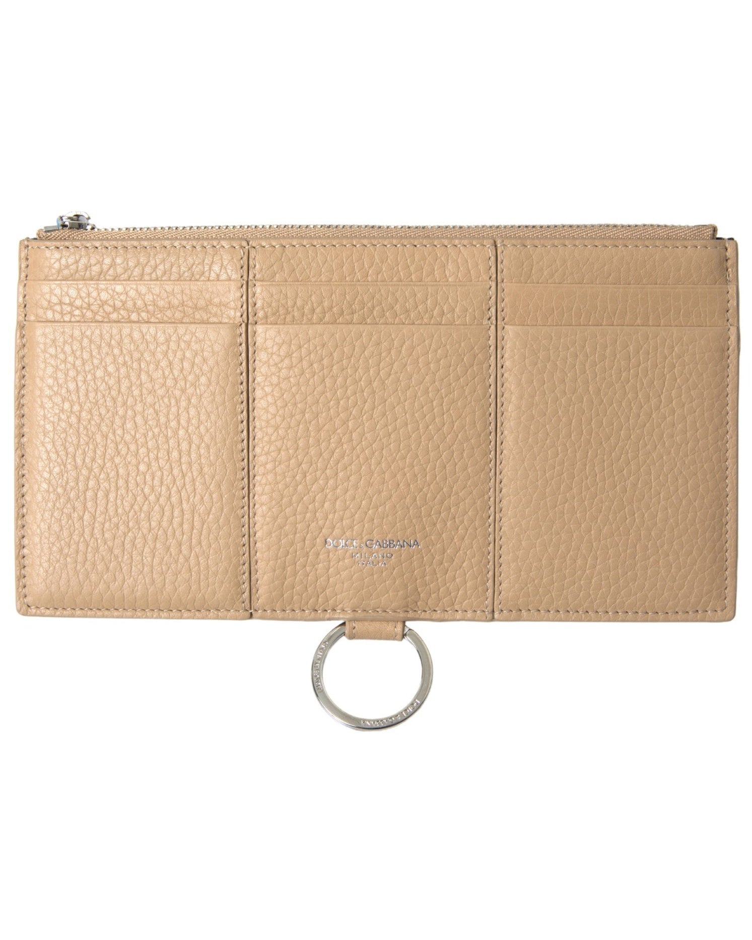 Dolce & Gabbana Beige Leather Shoulder Cardholder Strap Wallet Wallets